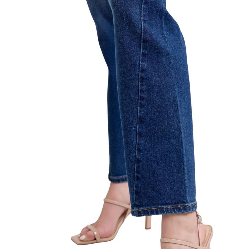 Judy Blue Mid Rise Straight Jeans Side Seam Stretch Dark Wash Plus & Reg – NWT - Picture 12 of 14